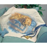 Snooze Stamped Cross Stitch Quilt Kit