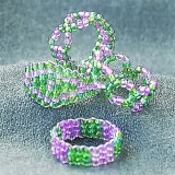 Seed Bead Rings Kit - Pink and Green