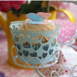 Cupcake Wrapping Hearts- Baby Blue
