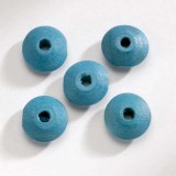 Round Wooden Beads Blue  - 20 pieces