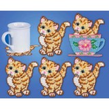 Teacup Kitties Plastic Canvas Coasters Kit