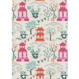 Lewis & Irene Minshan Panda Temple on Natural Fabric