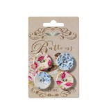 Tilda Painting Flowers Fabric Buttons - Large