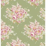 Tilda Painting Flowers Fat Quarter Fabric - Floral Green
